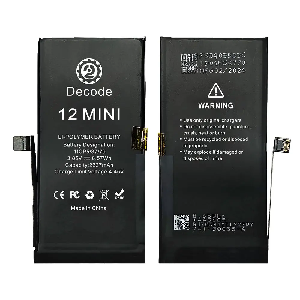 Batterie iPhone 12 mini Ti-Origine Decode sans message