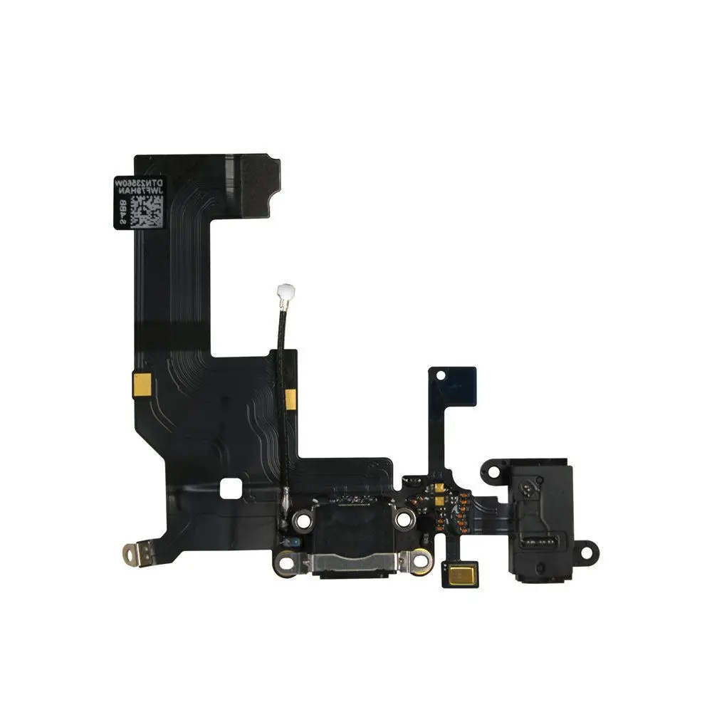 Nappe / Connecteur de Charge assemblée pour iPhone 5 Noir Reconditionné (PIEC)
