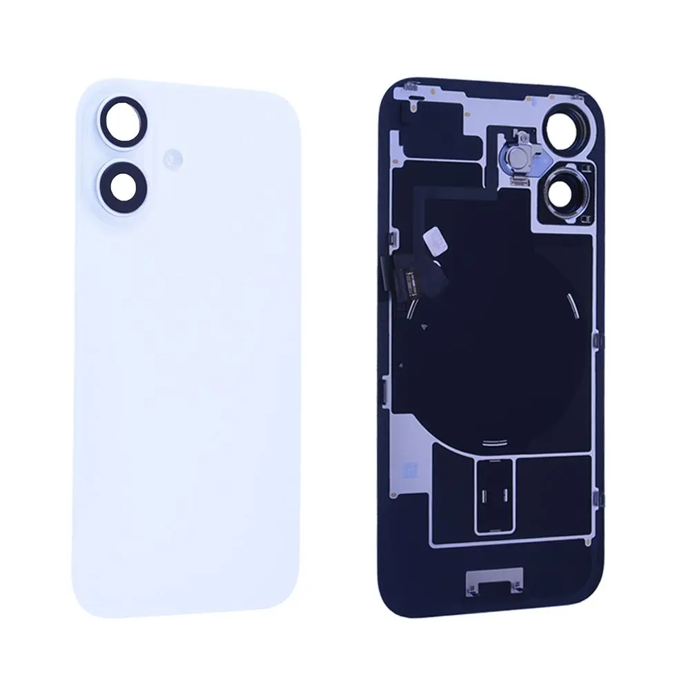 Vitre Arrière + Support iPhone 16 Blanc
