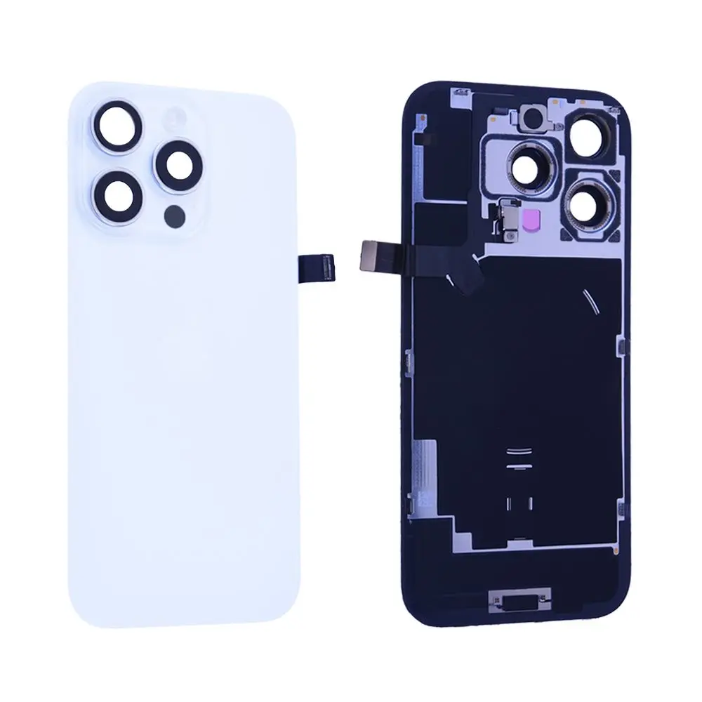 Vitre Arrière + Support iPhone 16 Pro Blanc