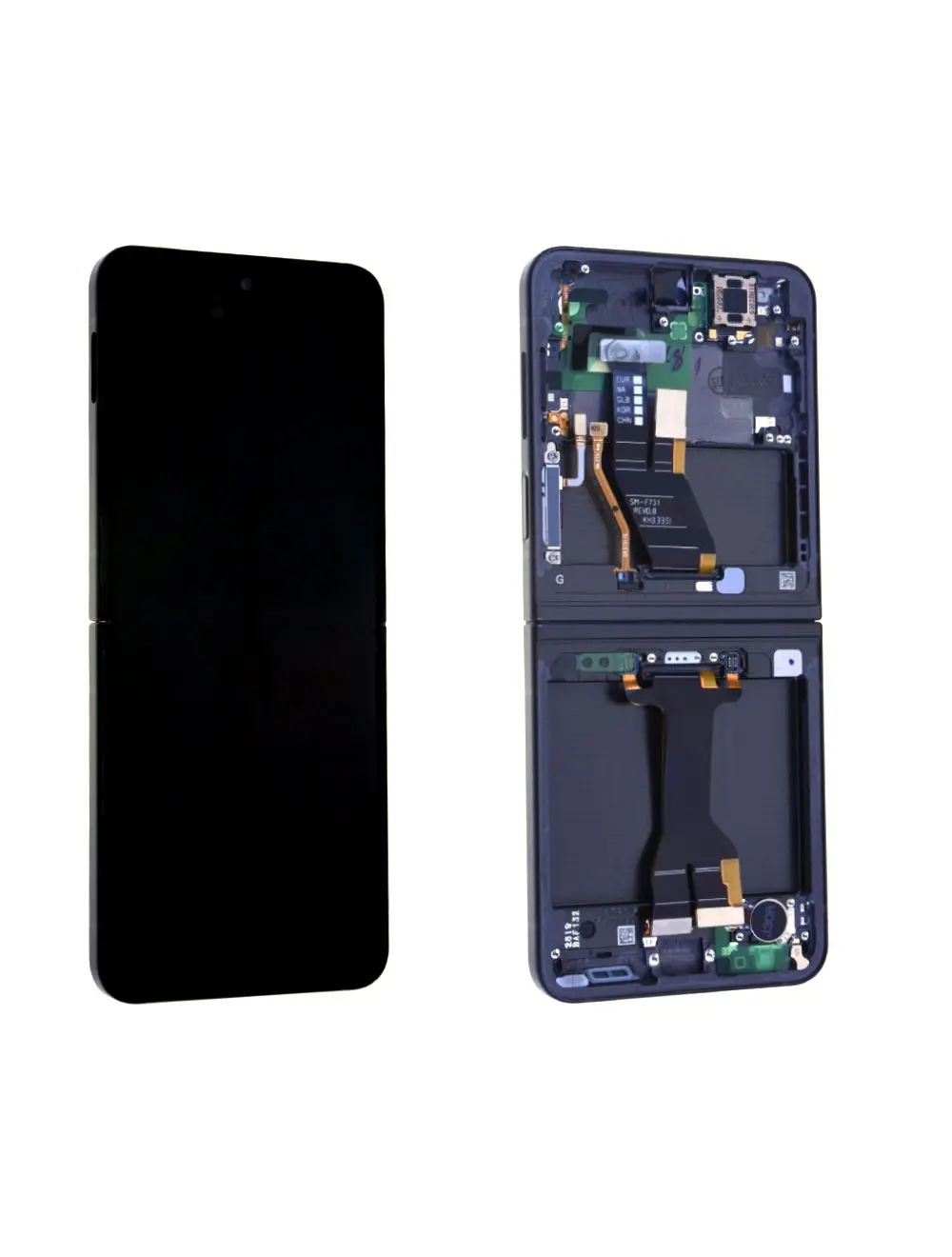 Écran Samsung Galaxy Z Flip5 5G (F731B) Noir / Bleu / Jaune + Châssis Origine