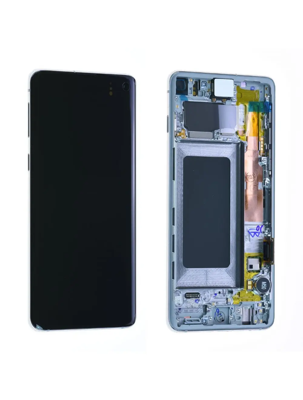 Écran Samsung Galaxy S10 (G973F) Blanc Prisme + Châssis Origine