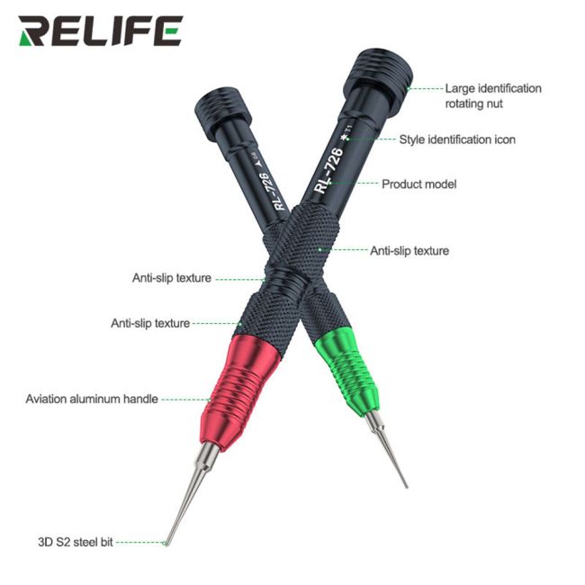 Kit de 5 tournevis 3D haute précision dynamométrique Relife RL-726A 3
