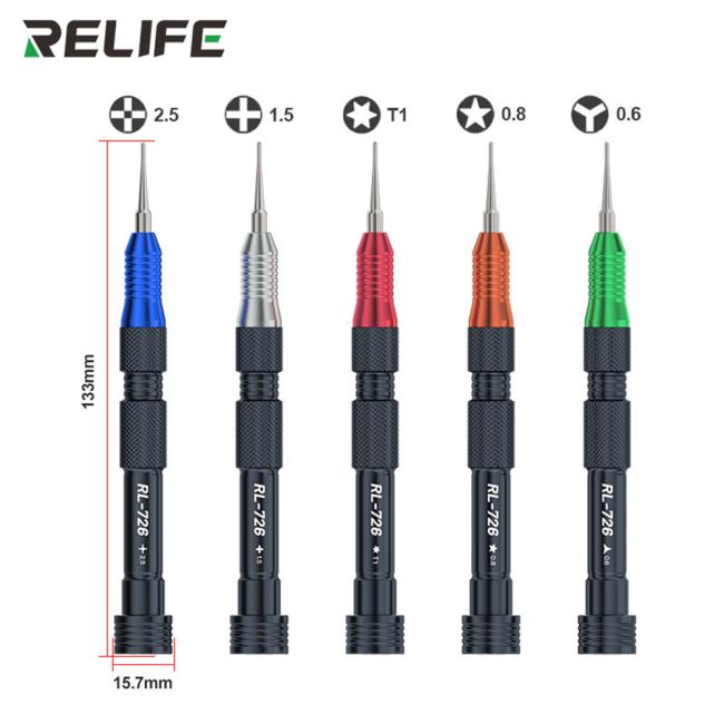 Kit de 5 tournevis 3D haute précision dynamométrique Relife RL-726A 5