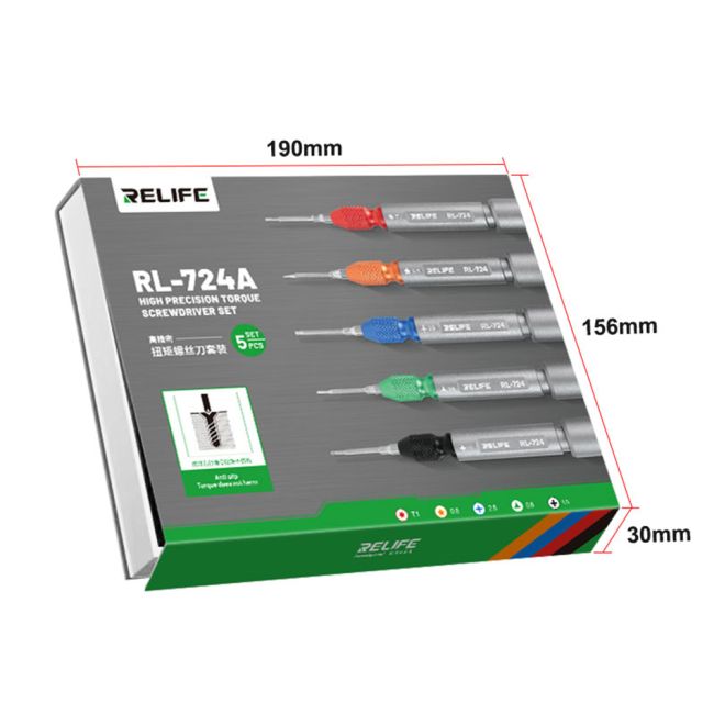 Kit de 5 tournevis dynamométrique haute précision Relife RL-724A 11
