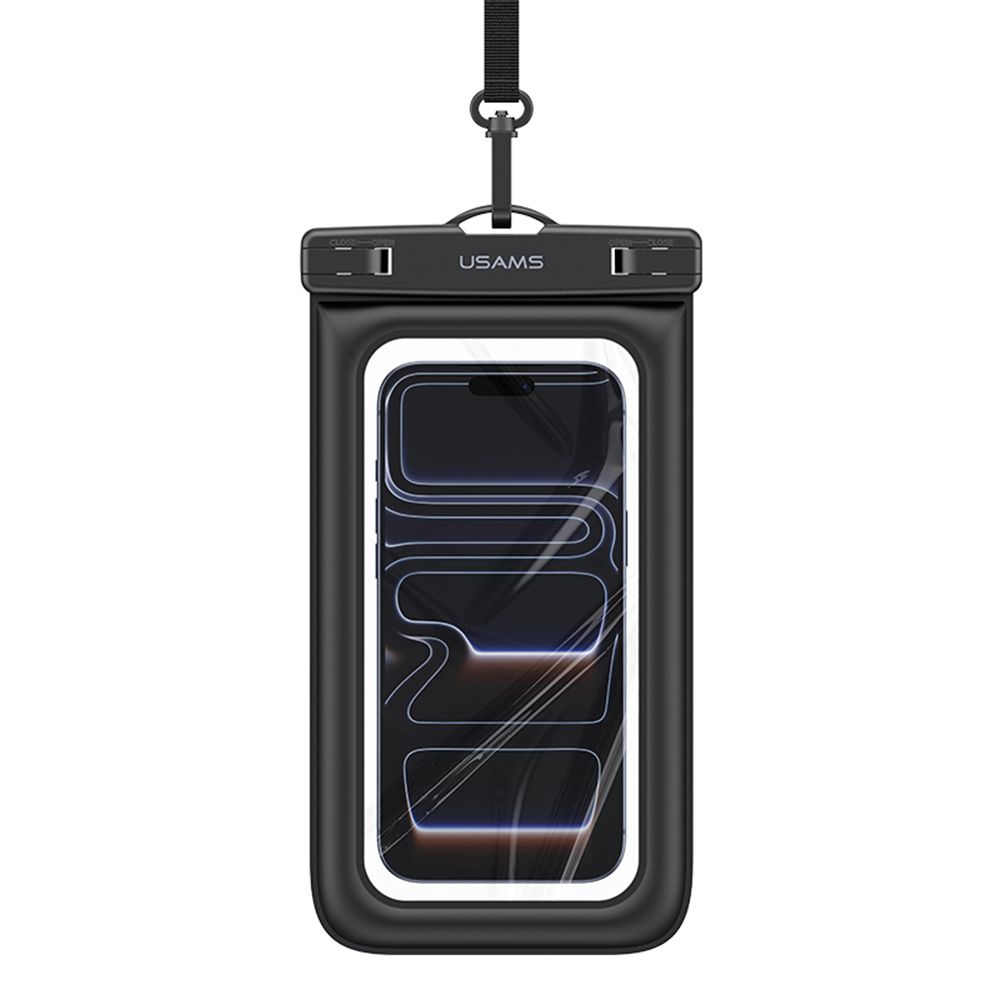 Pochette Étanche Smartphone IPX8 (Jusqu'à 7,2") avec Cordon Usams YD017 - Noir