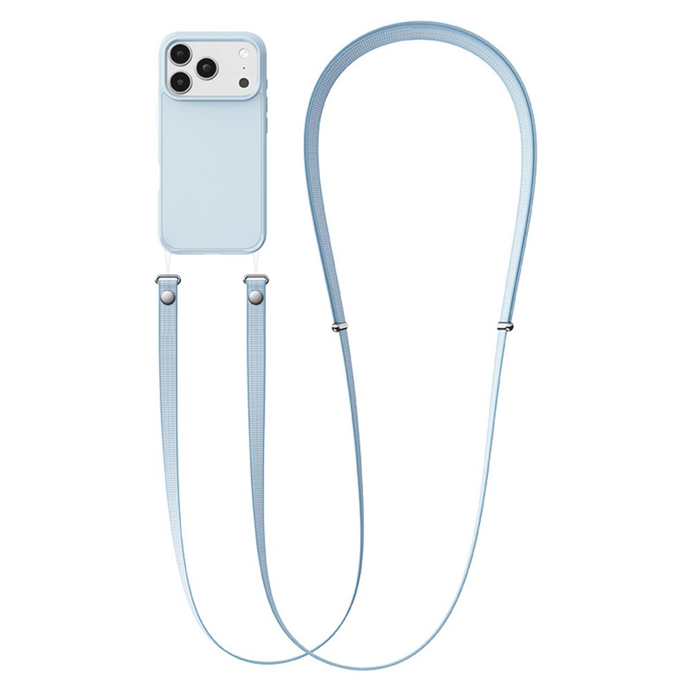 Cordon Tour de Cou Réglable Usams ZB360 pour iPhone 17, Pro, Pro Max, Air - Bleu Clair