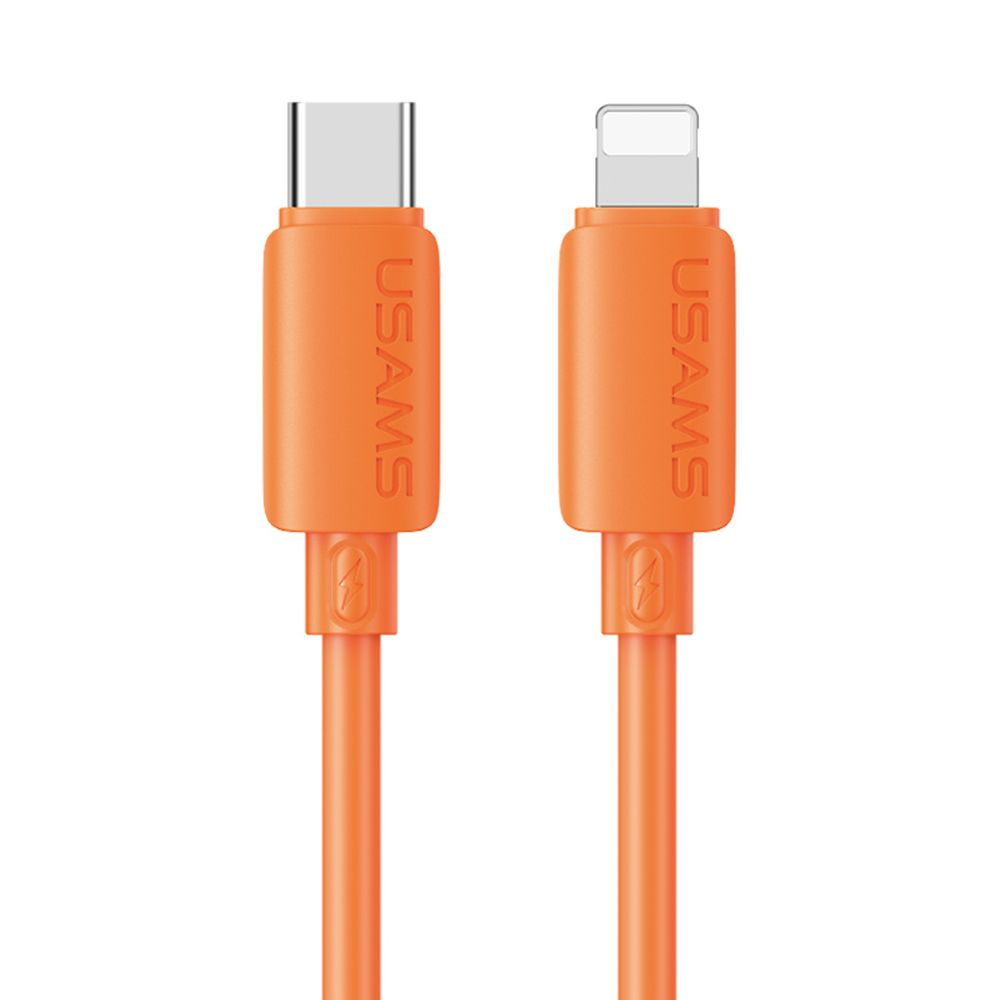 Câble USB-C vers pour iPhone 30W 3A PD Charge rapide (1m) Silicone Usams SJ788 U98 Orange