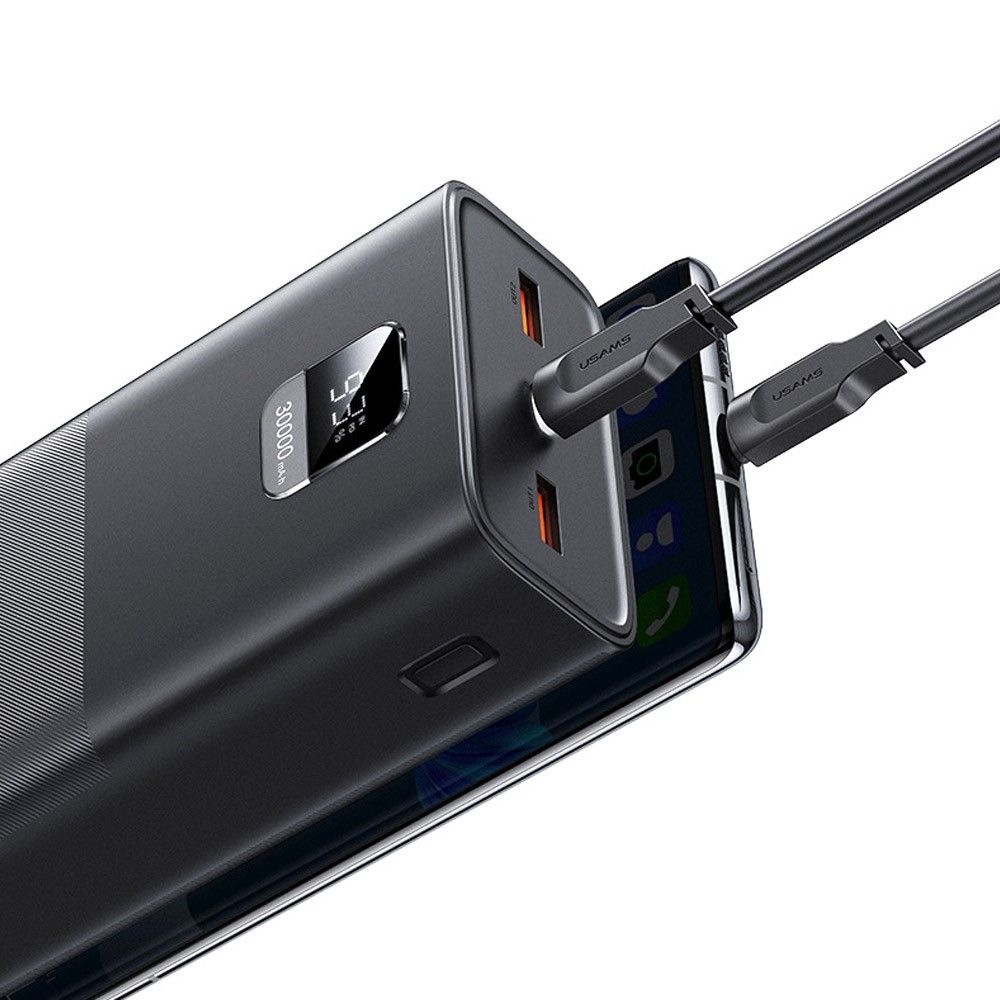 Batterie Externe Charge rapide - Série Yattu (30000mAh) Power Bank USAMS-AT Noir