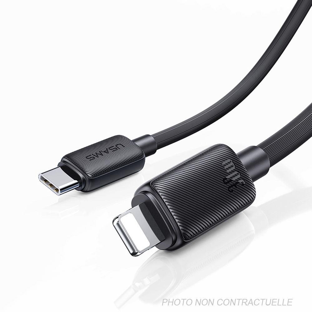 Câble avec motif USB Type-C vers pour iPhone 30W (2m) Usams US-SJ697 KY Series Blanc