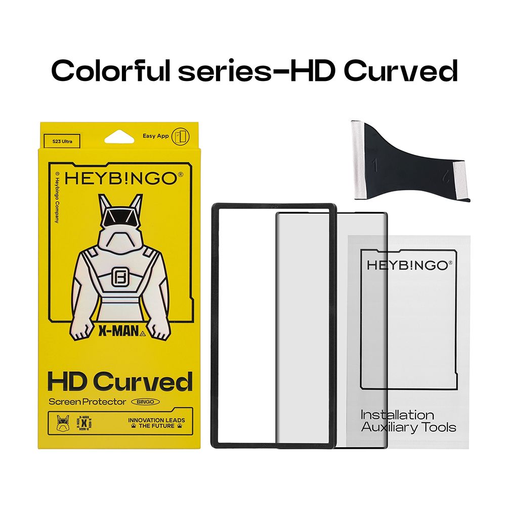 Verre trempé intégral Samsung S22 Ultra Heybingo Antistatique Super Edge HD compatible Lecteur d'Empreintes