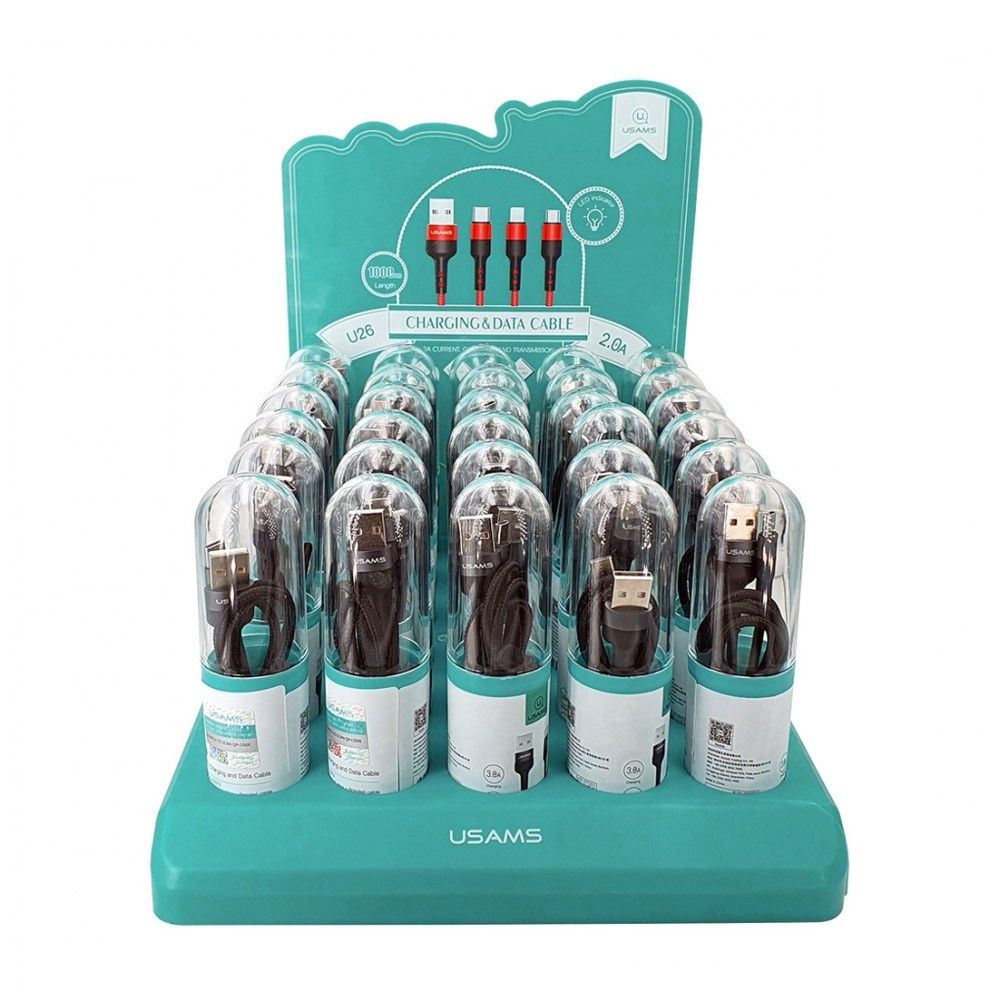 Présentoir avec 30 Câbles USB - pour iPhone Usams US-SJ311 U26 Noir