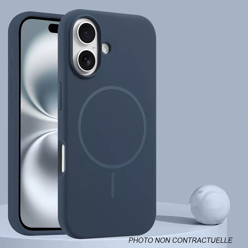 Coque en silicone SMOOTH pour iPhone 17 Pro Max Compatible MagSafe Bleu