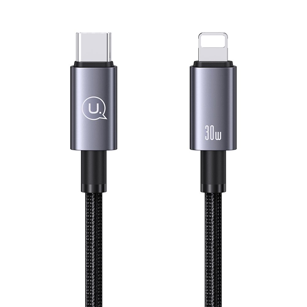 Câble Tressé USB Type-C vers pour iPhone 30W PD Charge rapide (2m) Usams US-SJ665 Gris Graphite