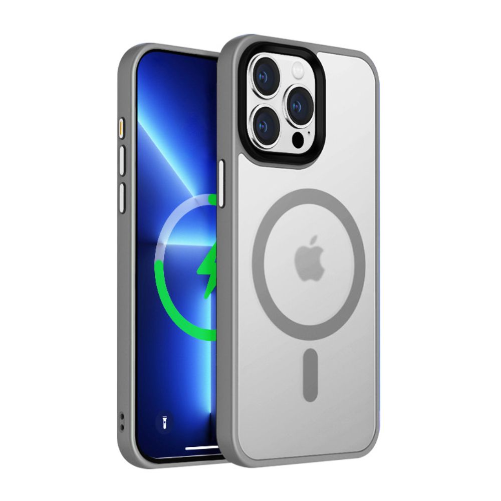 Coque PROTECT pour iPhone 15 Pro Max Magnétique Compatible MagSafe Gris