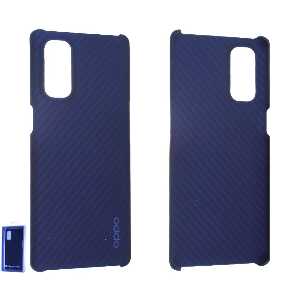 Coque Oppo rigide carbone Reno4 Pro / Reno4 Pro 5G PC051 Noir / Bleu Origine