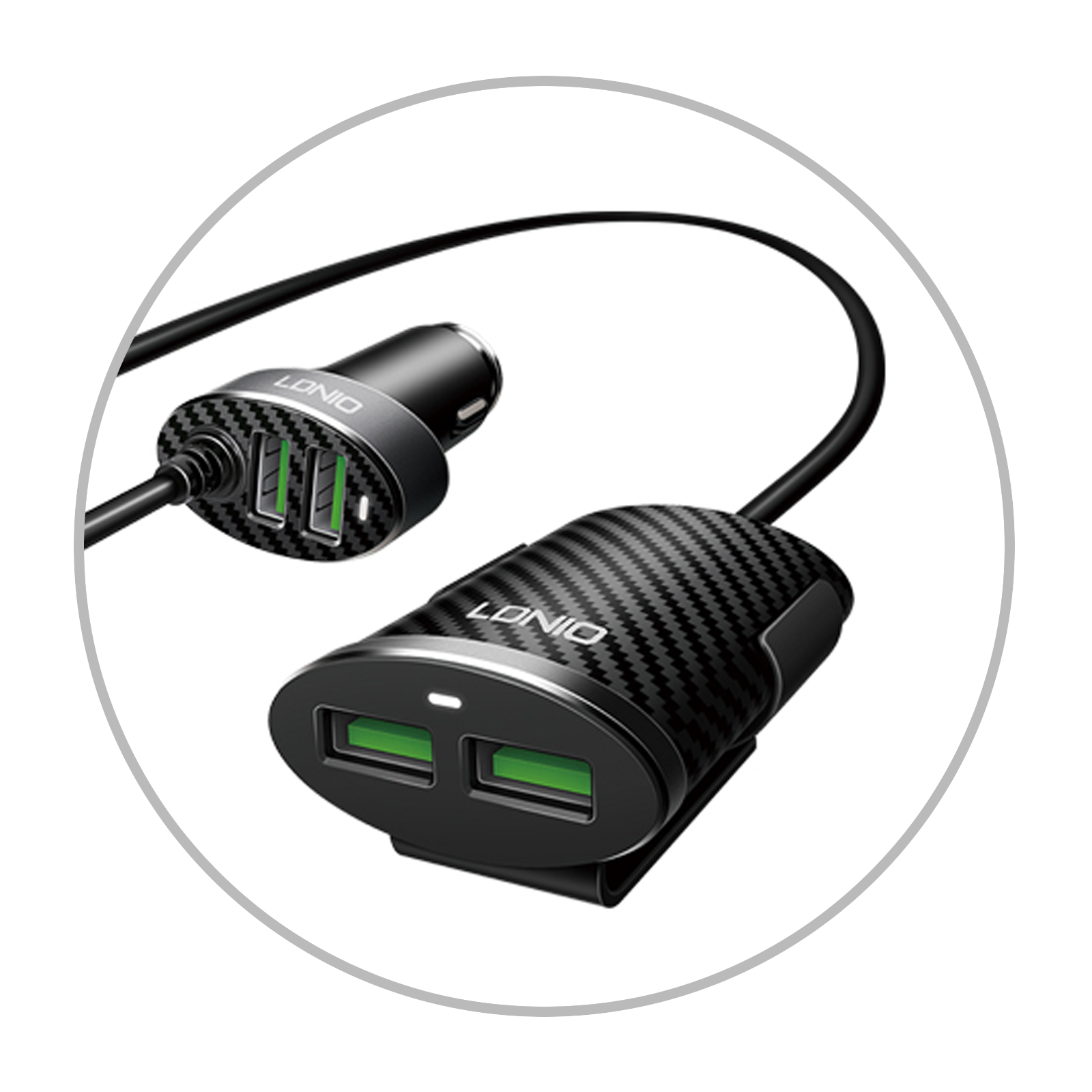 Chargeur allume-cigare (C502) LDNIO Noir