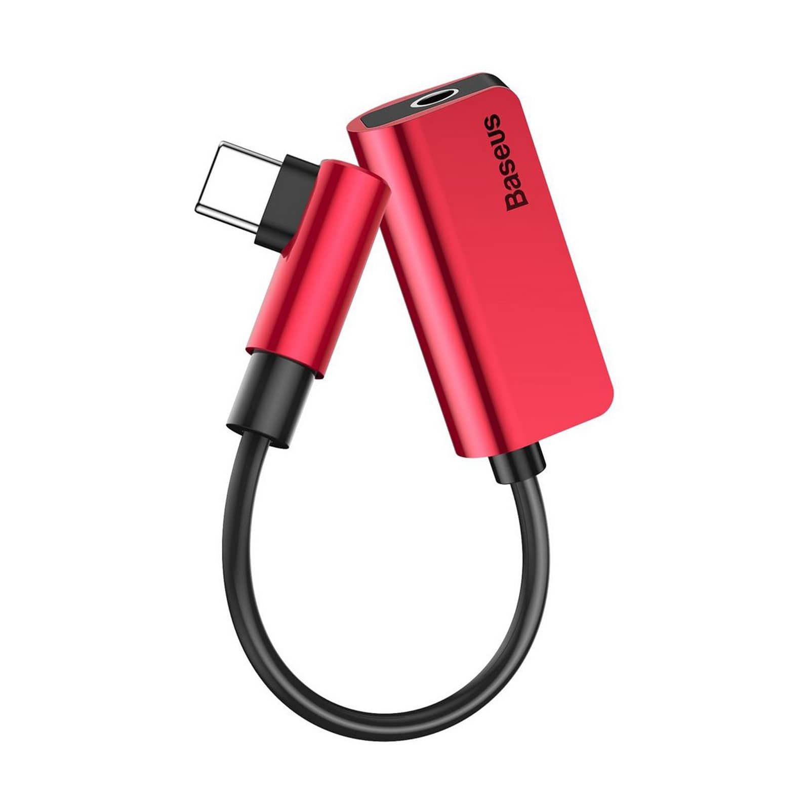 Adaptateur Type-C Charge / Audio (Type-C / Jack) CATL45-01 Baseus Rouge