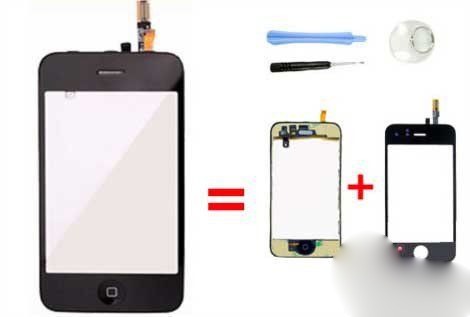 APPLE iPhone 3G ecran vitre tactile montée sur chassis