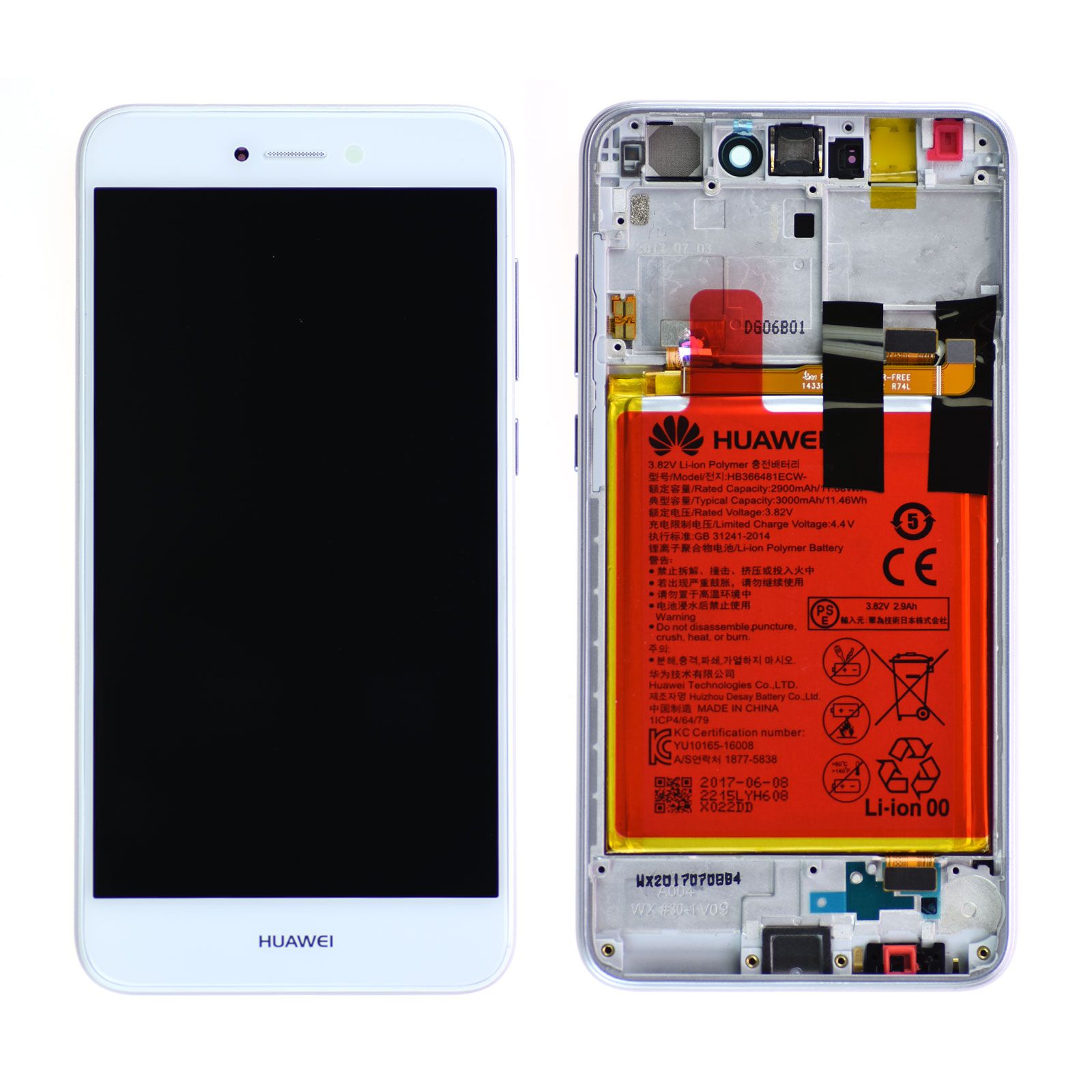 Écran Huawei P8 Lite 2017 Blanc + Châssis / Batterie Origine