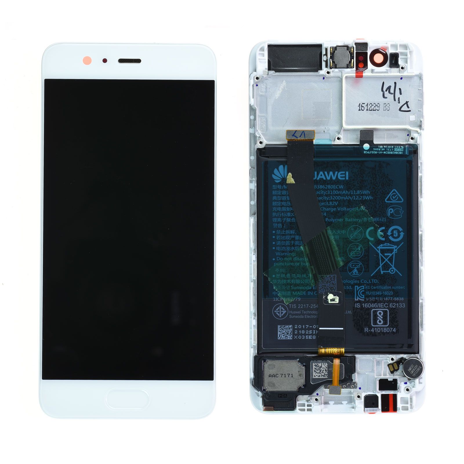 Écran Huawei P10 Blanc + Châssis / Batterie Origine