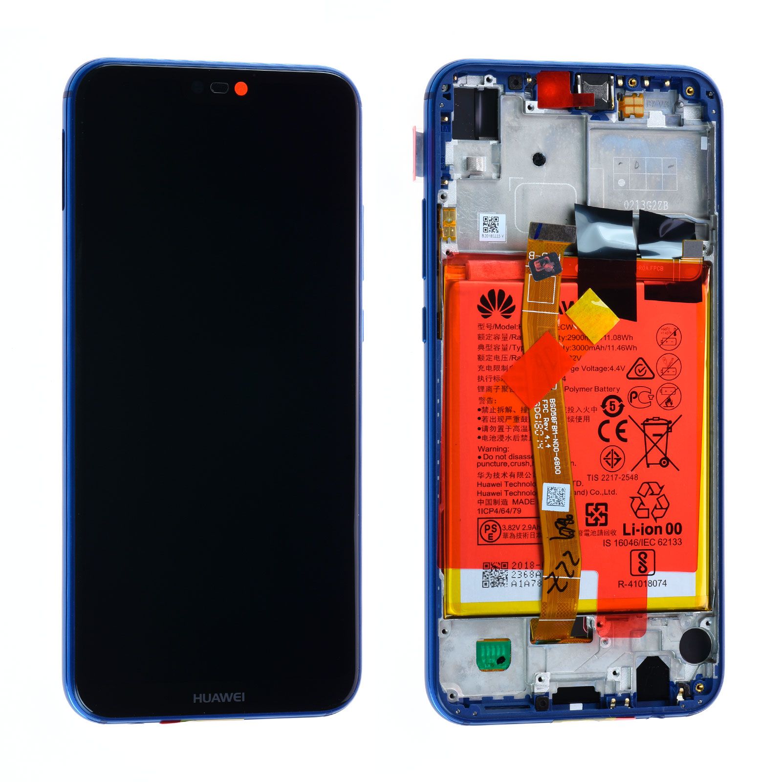 Écran Huawei P20 Lite Bleu + Châssis / Batterie Origine