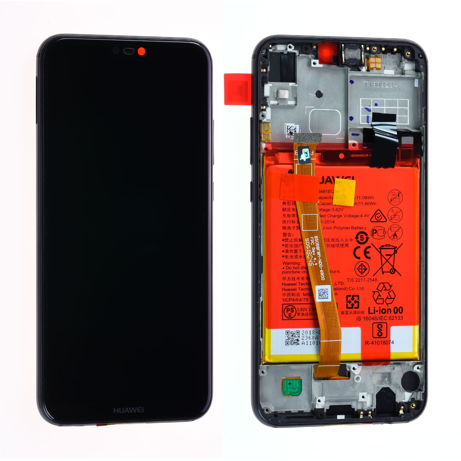 Écran Huawei P20 Lite Noir + Châssis / Batterie Origine