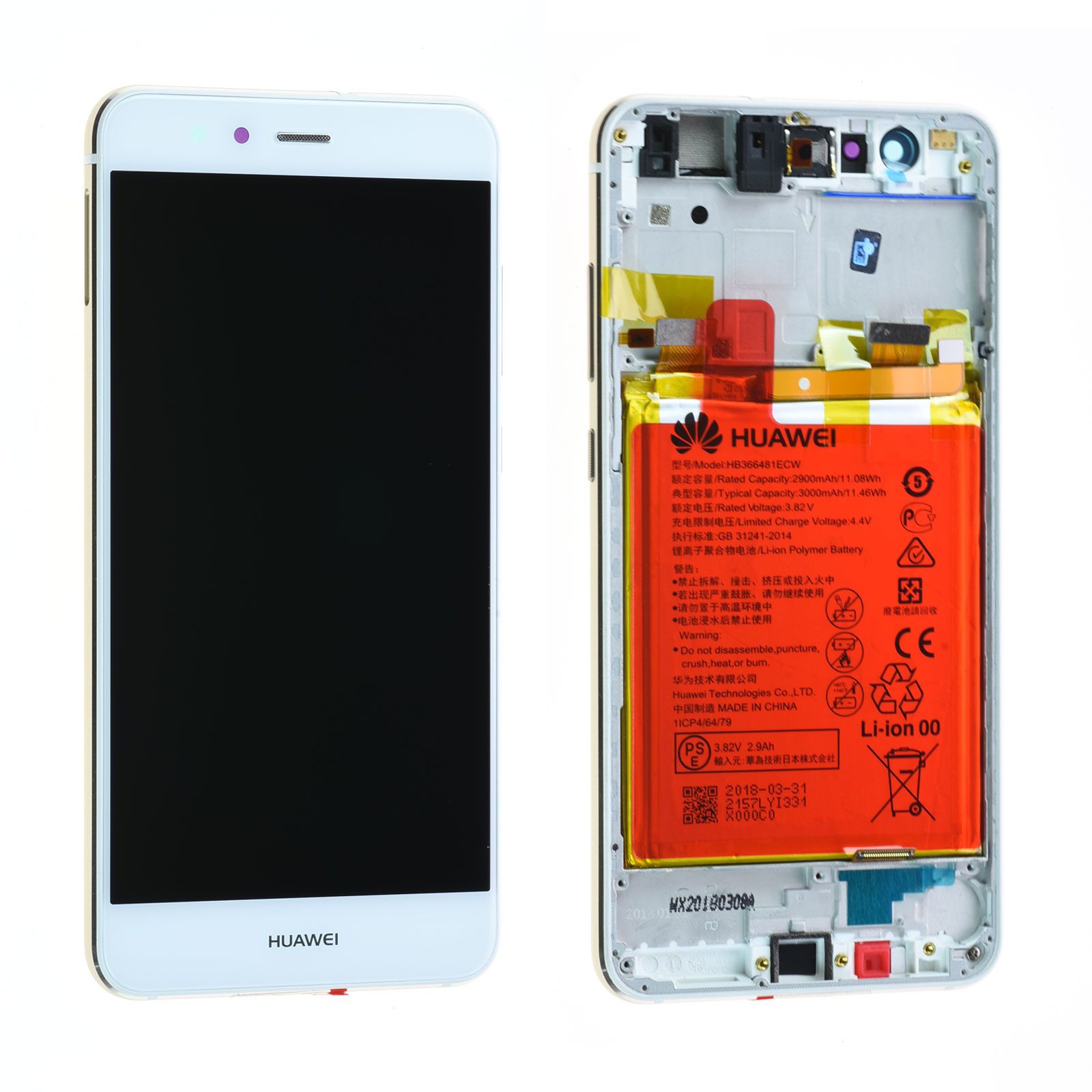 Écran Huawei P10 Lite Blanc + Châssis / Batterie Origine