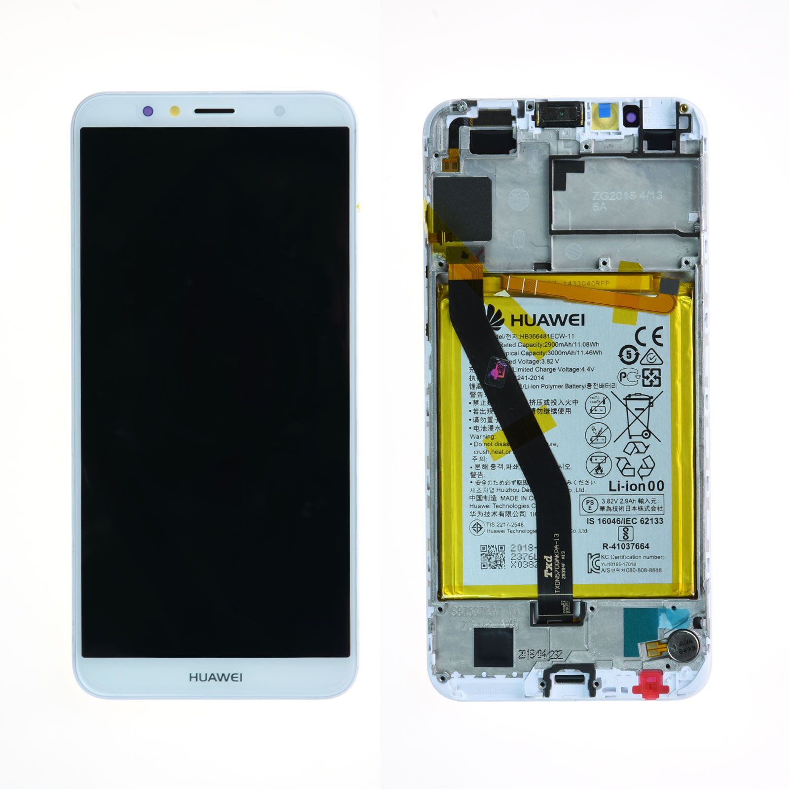Écran Huawei Y6 2018 Blanc + Châssis Origine