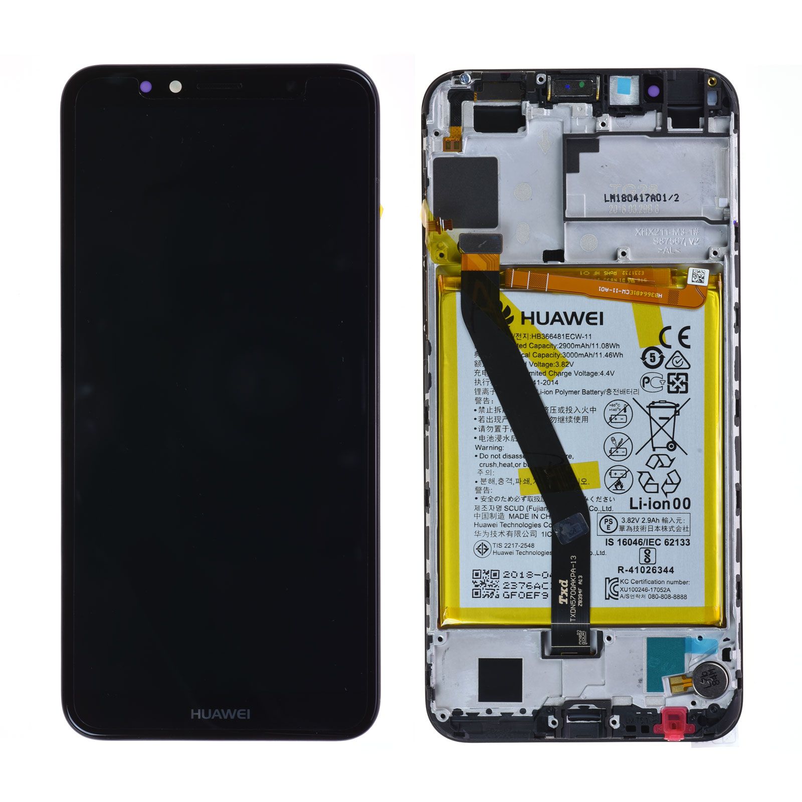Écran Huawei Y6 2018 Noir + Châssis Origine