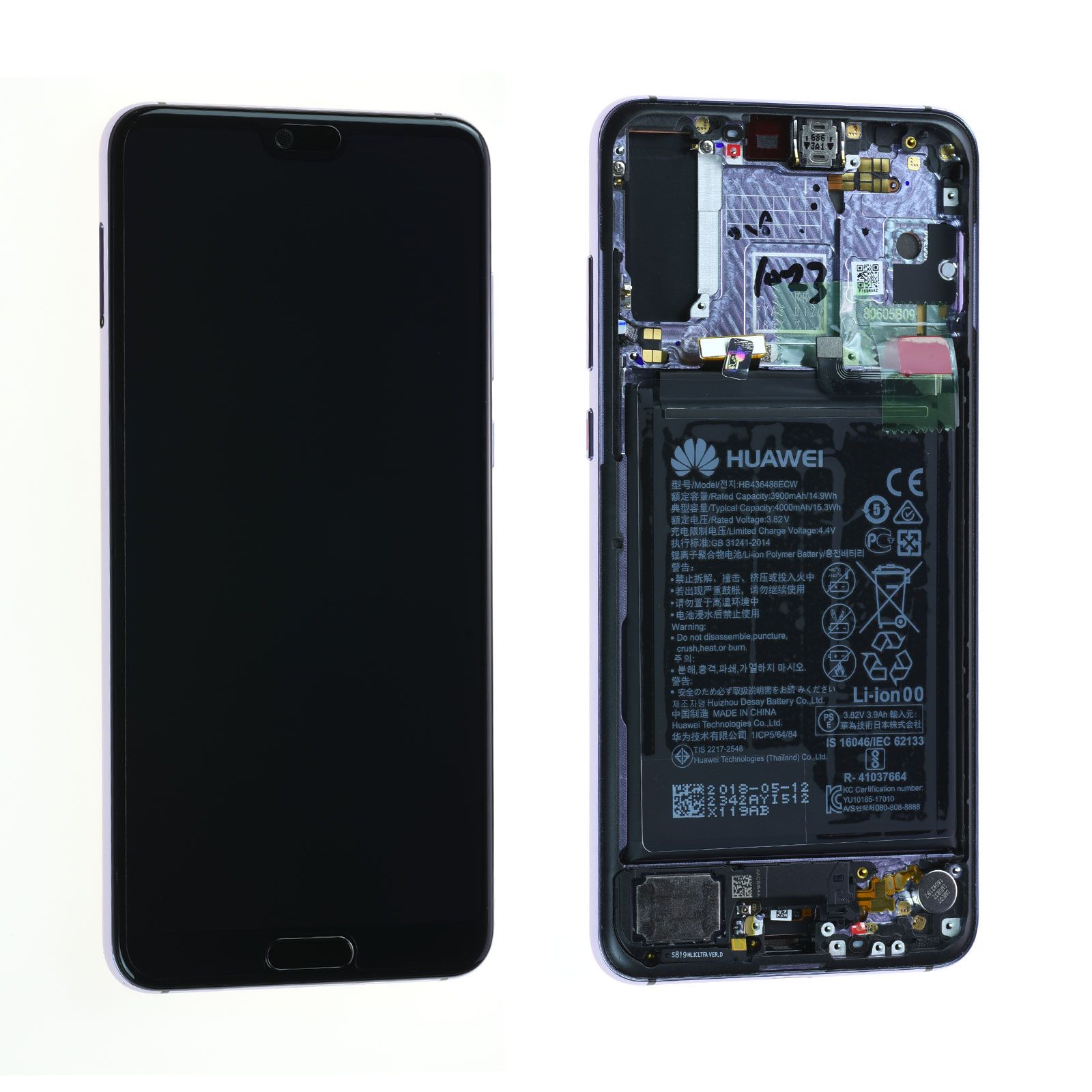 Écran Huawei P20 Pro Violet Twilight + Châssis / Batterie Origine