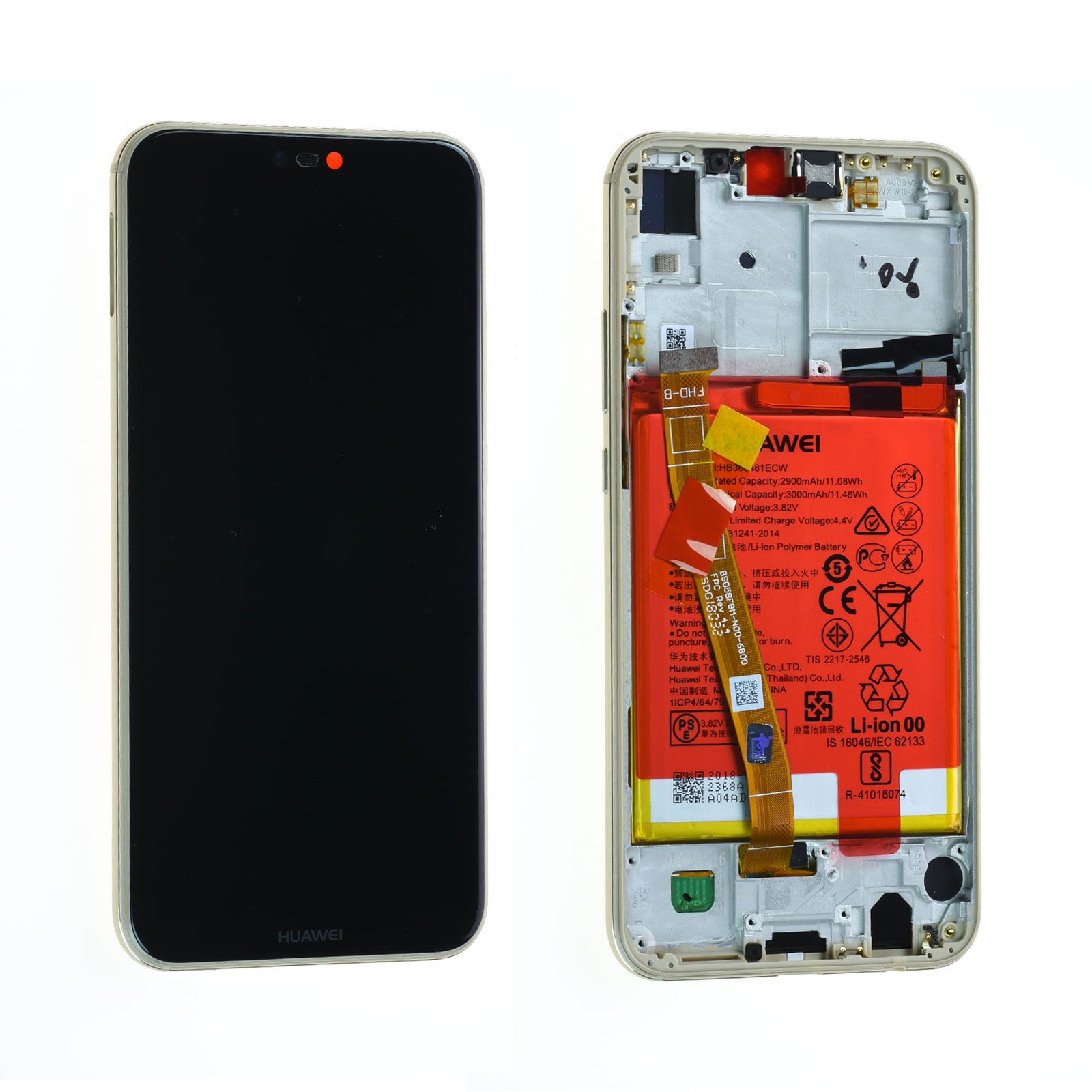 Écran Huawei P20 Lite Or + Châssis / Batterie Origine
