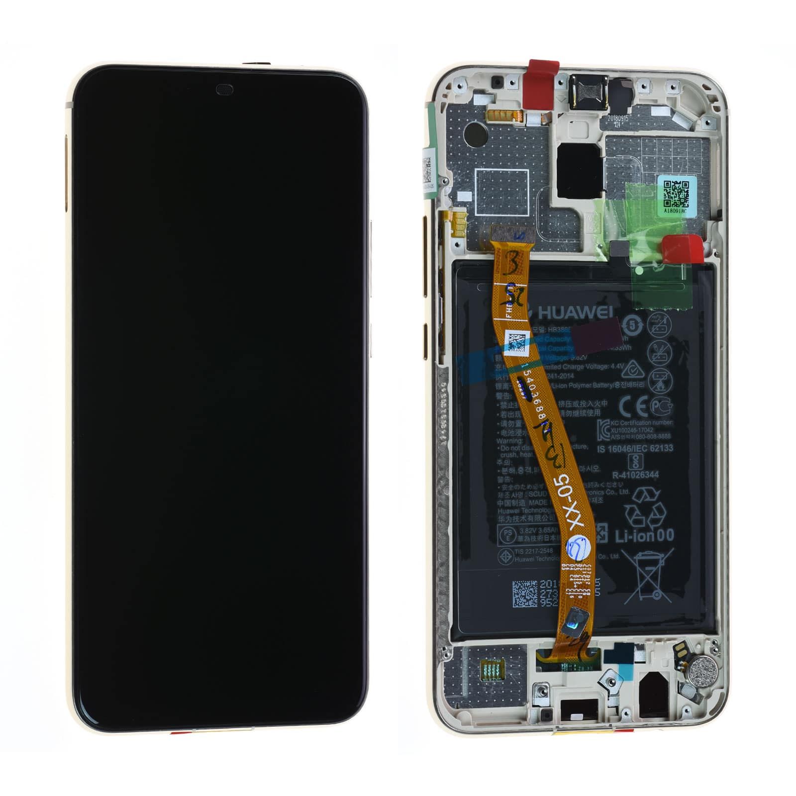 Écran Huawei Mate 20 Lite Or + Châssis / Batterie Origine