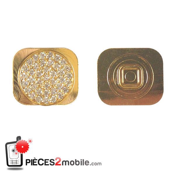 iPhone 5 Bouton Home orné de diamant Or