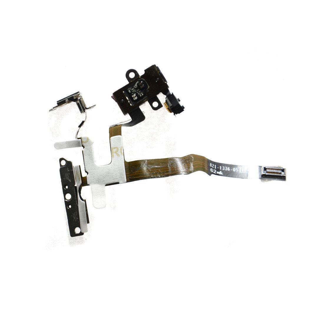 Nappe chassis + volume + prise jack + micro supports noir iPhone 4S