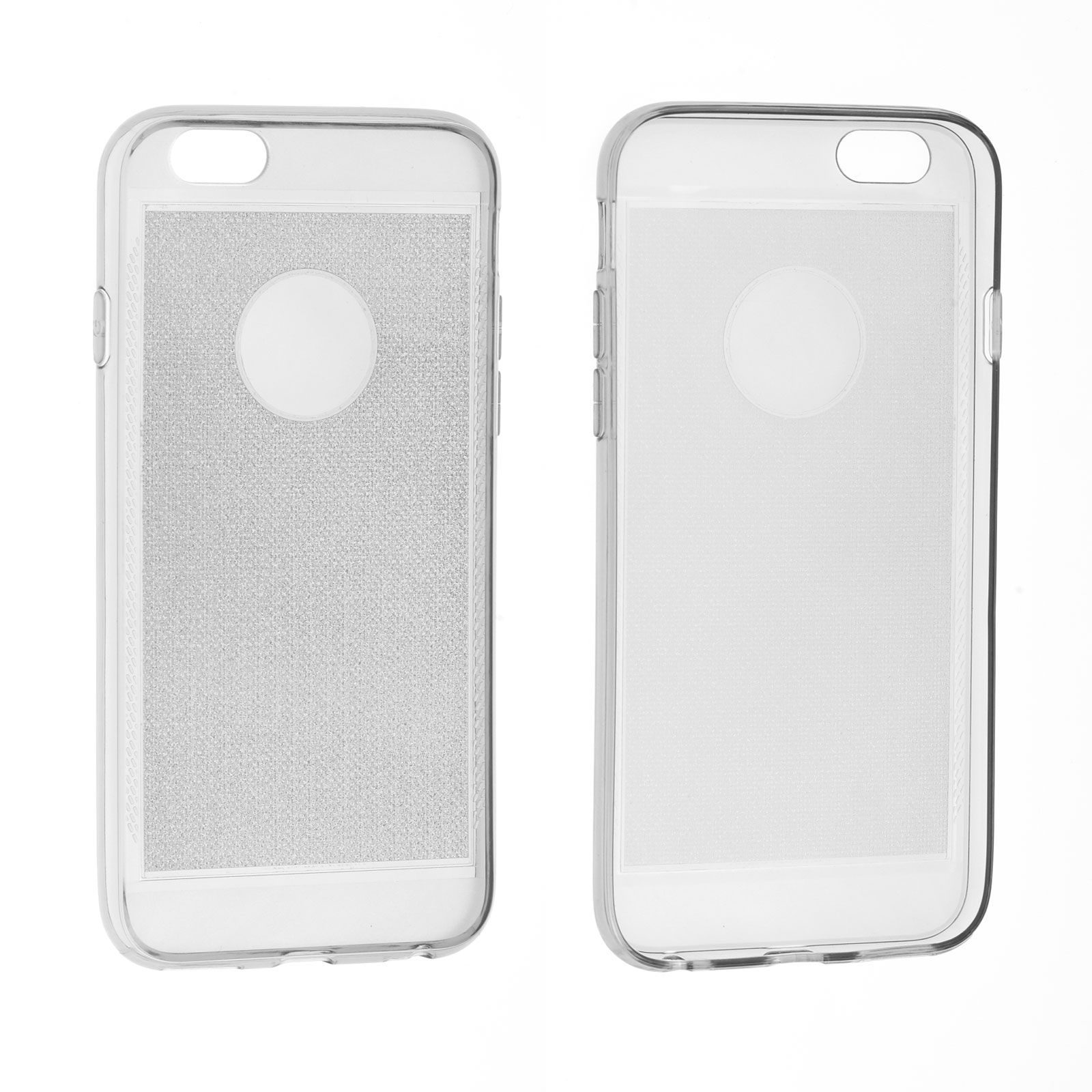 Coque Silicone Effet Brillant iPhone 6 Noir Transparent