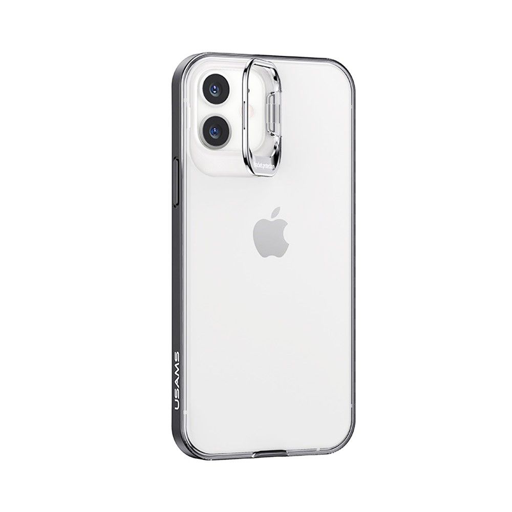 Coque de protection avec support caché Usams iPhone 12 Mini Transparent Noir