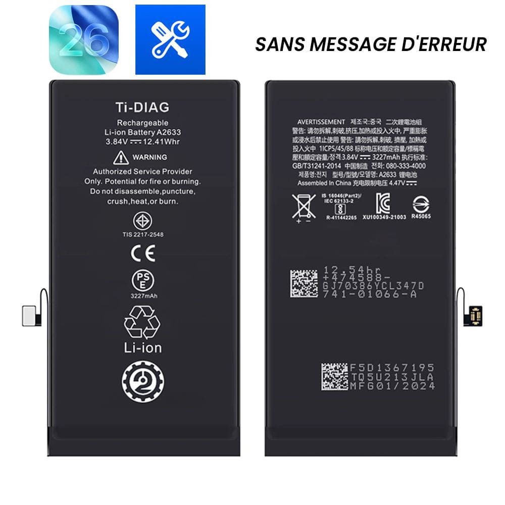 Batterie iPhone 13 (Sans message d'erreur) Original Ti-DIAG