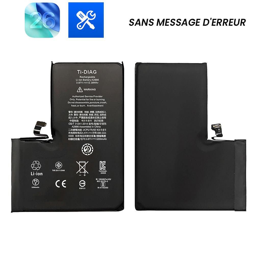 Batterie iPhone 14 Pro (Sans message d'erreur) Original Ti-DIAG
