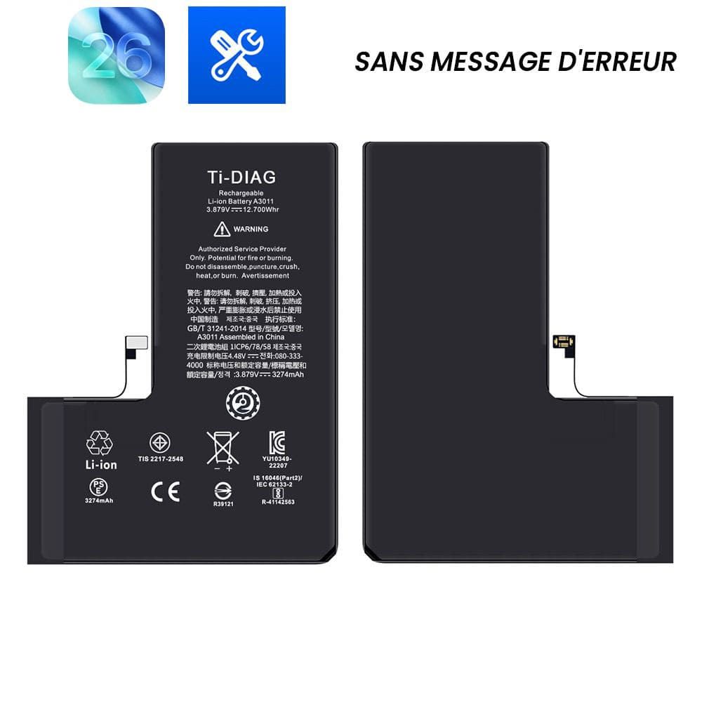 Batterie iPhone 15 Pro (Sans message d'erreur) Original Ti-DIAG
