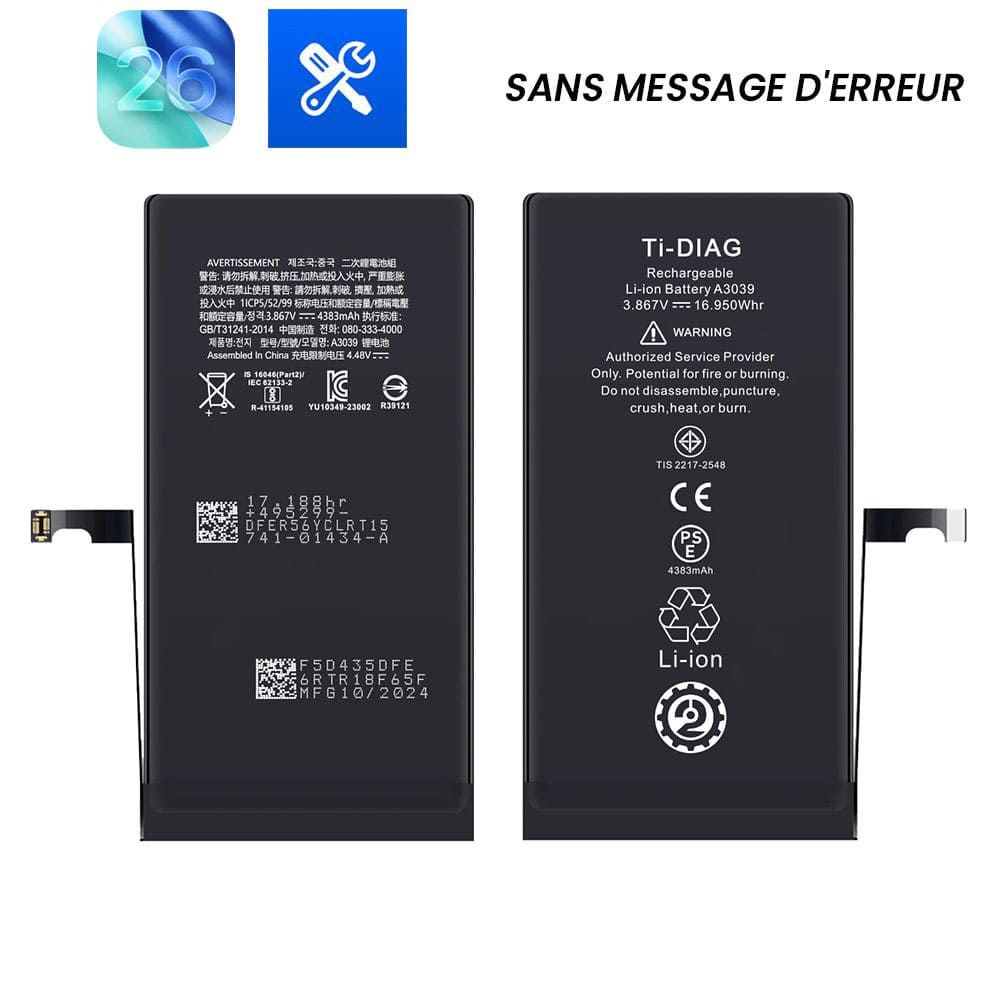 Batterie iPhone 15 Plus (Sans message d'erreur) Original Ti-DIAG