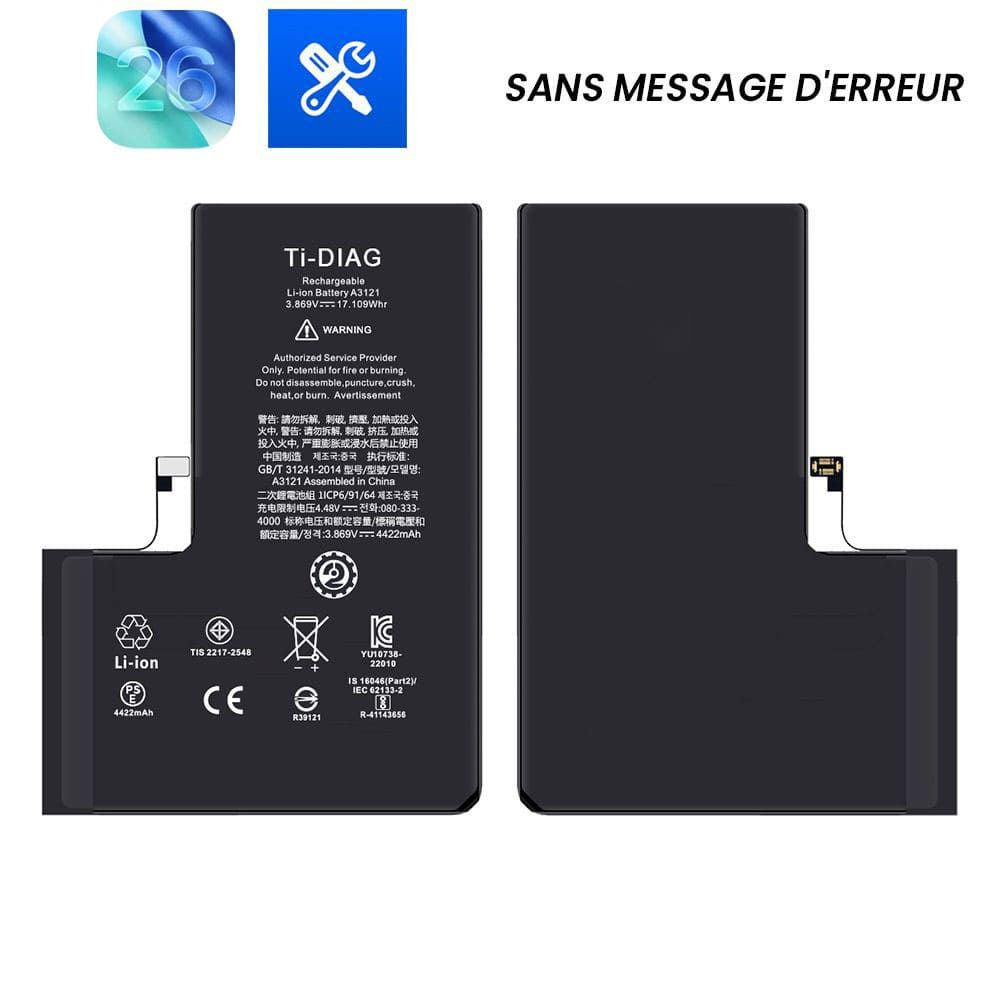 Batterie iPhone 15 Pro Max (Sans message d'erreur) Original Ti-DIAG