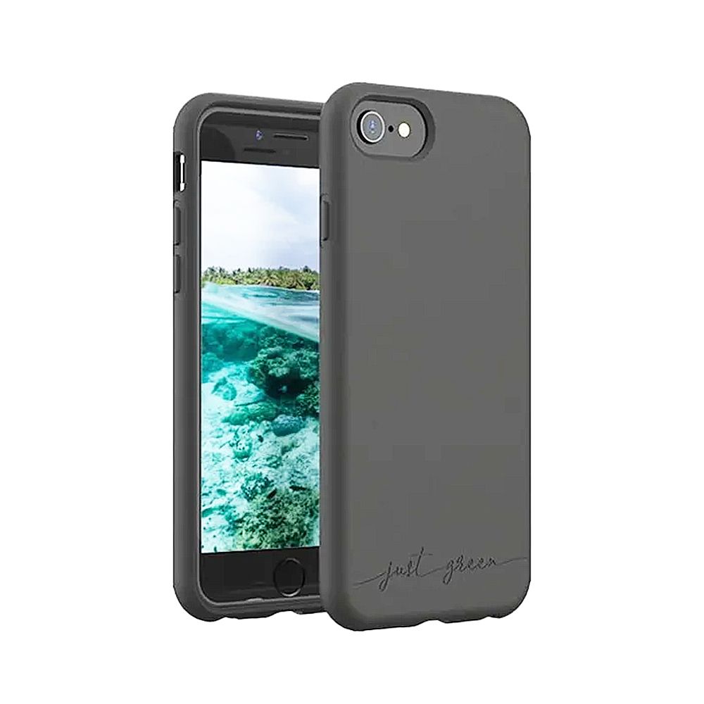 Coque iPhone SE (2020) / 6 / 6S / 7 / 8 Just Green 100% biodégradable Noir
