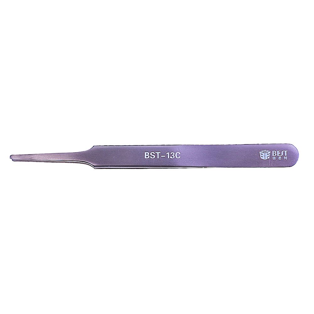 Pince Brucelle de Précision bout rond BEST BST-13C – Micro-Soudure, Réparation Électronique et Smartphones