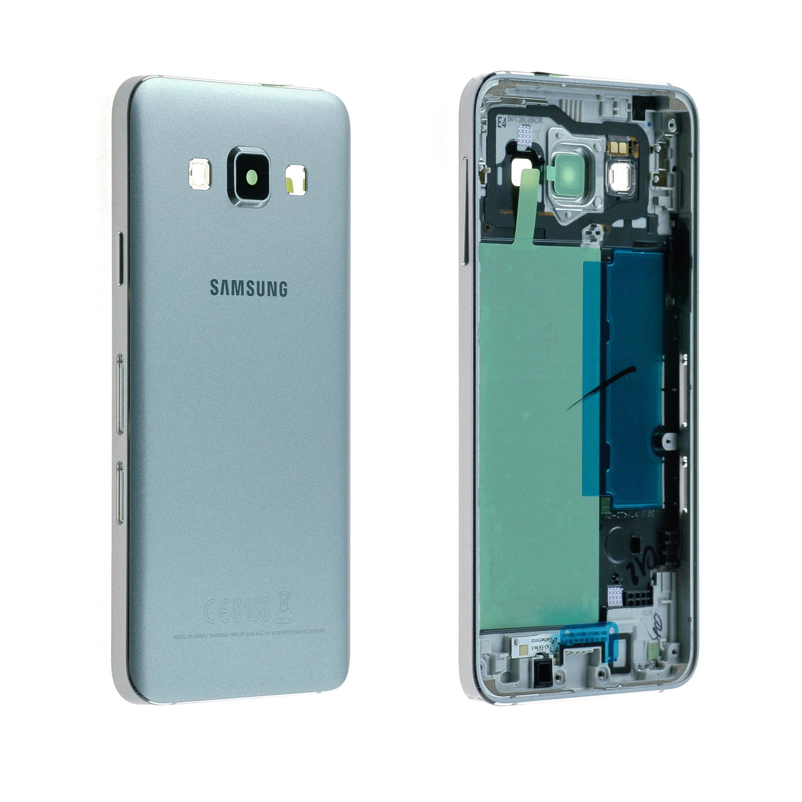 Châssis central Coque arrière Samsung Galaxy A3 (A300FU) Argent Origine