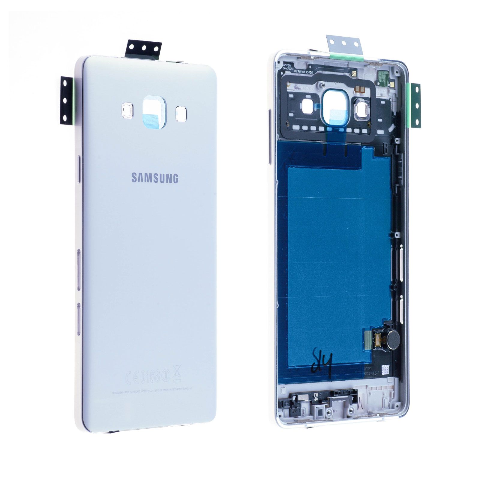 Châssis central Coque arrière Samsung Galaxy A7 (A700F) Blanc Origine