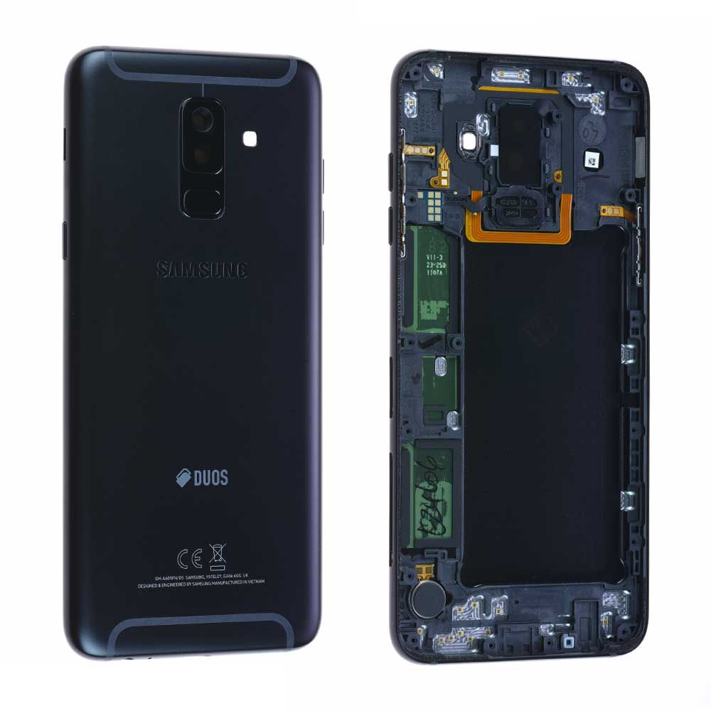 Coque arrière / Châssis (Duos) Samsung Galaxy A6+ 2018 (A605F) Noir Origine