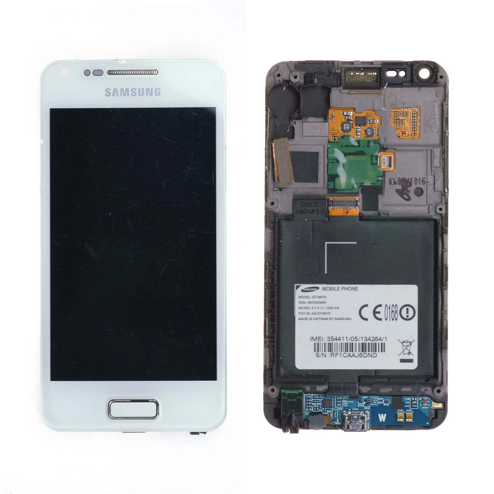 Écran Samsung Galaxy S Advance (i9070) Blanc + Châssis Occasion
