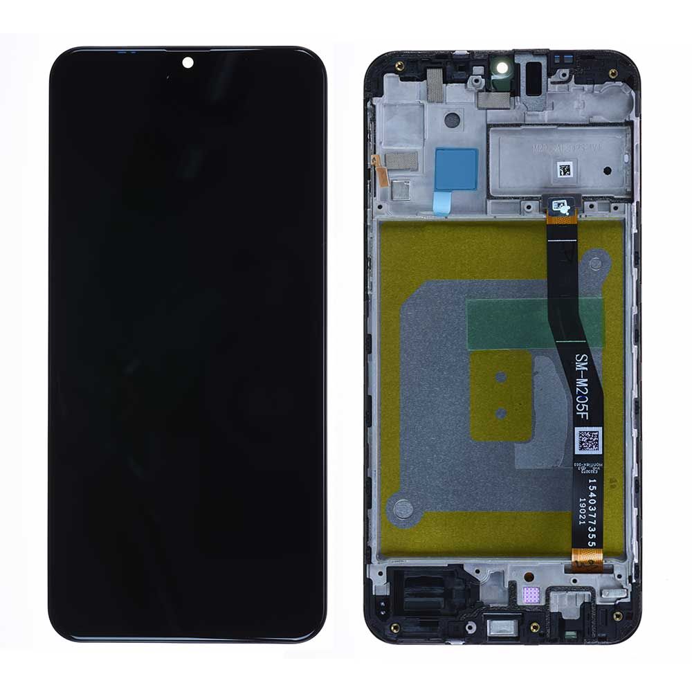 Écran Samsung Galaxy M20 (M205F) Noir Charbon + Châssis Origine
