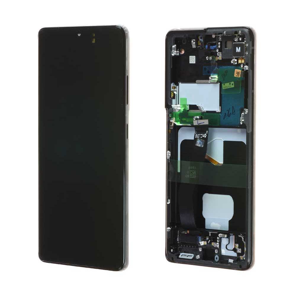 Écran Samsung Galaxy S21 Ultra Noir + Châssis Origine démonté Occasion Grade A (PIEC)